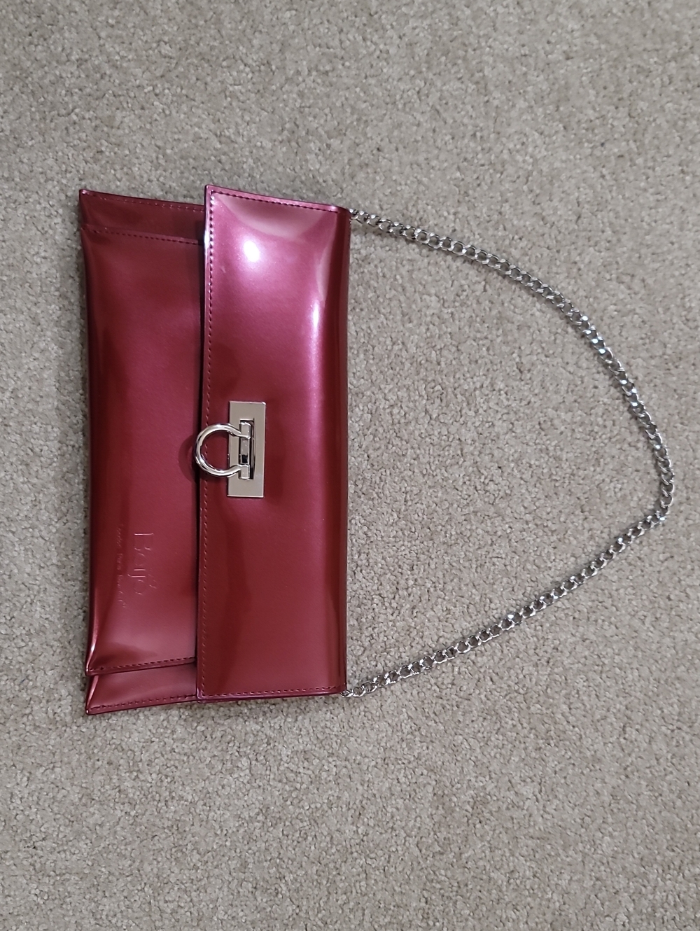 Beijo Red Clutch with Chain